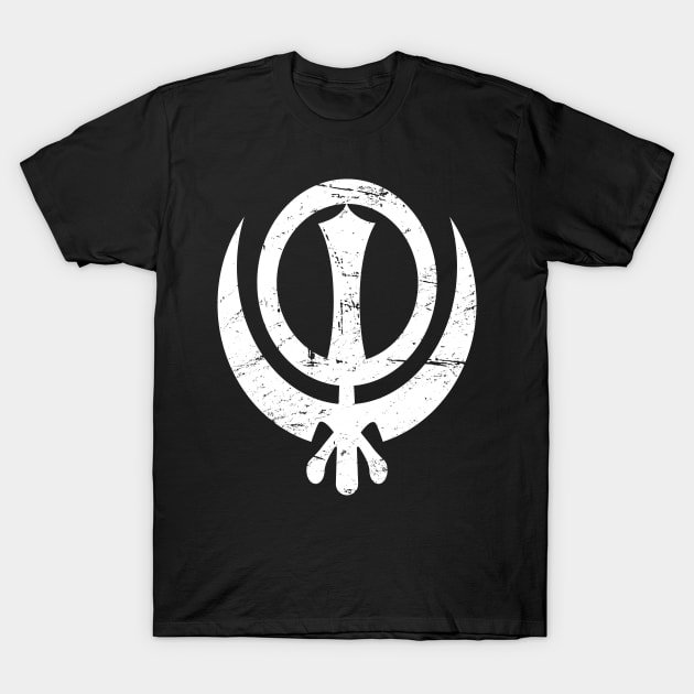 Distressed Sikh Khanda T-Shirt by MeatMan